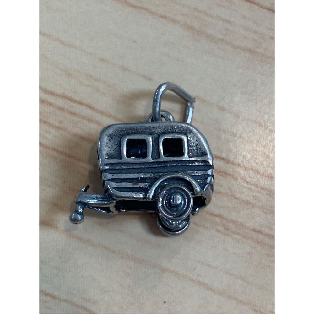 Vintage Travel Trailer Sterling Silver Jewelry Charm #camping #trailer